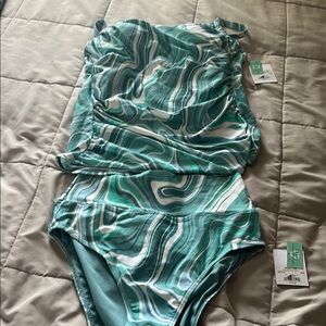 Green Swirl Bikini Set